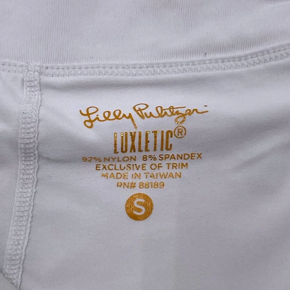 Lilly Pulitzer Luxletic White Tennis Skort Jacquard Pineapple Racket Small Lined